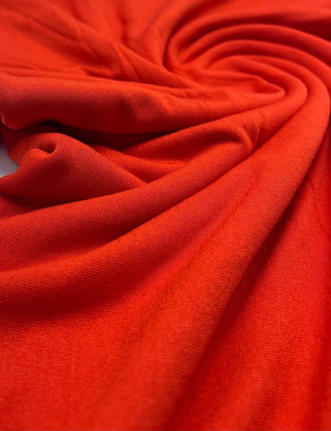 Plain Orange Viscose Elastane Fabric 4 Way Stretch Jersey - T9 Fabrics