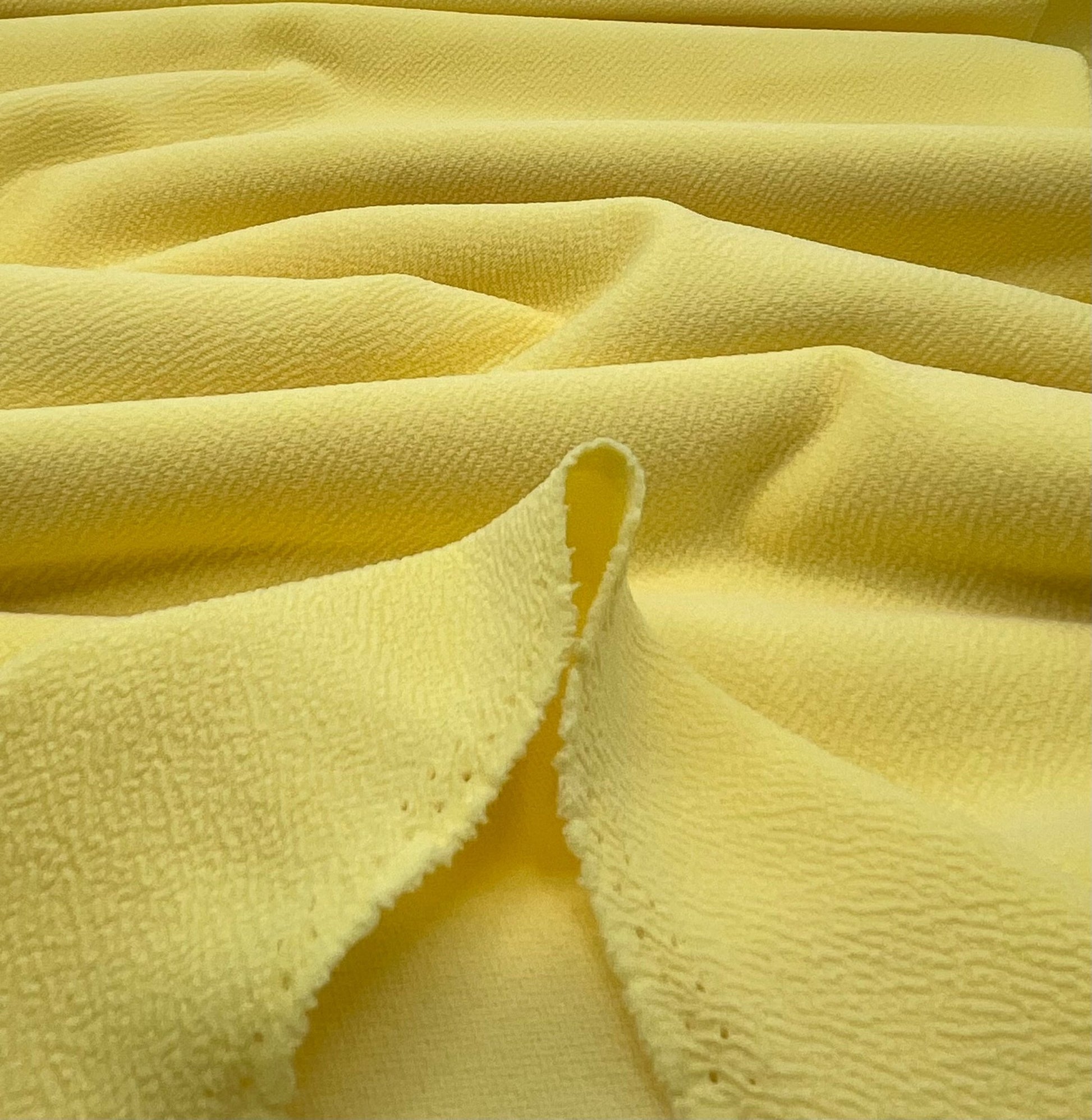 Plain Pastel Yellow Liverpool Bullet Stretch Fabric - T9 Fabrics