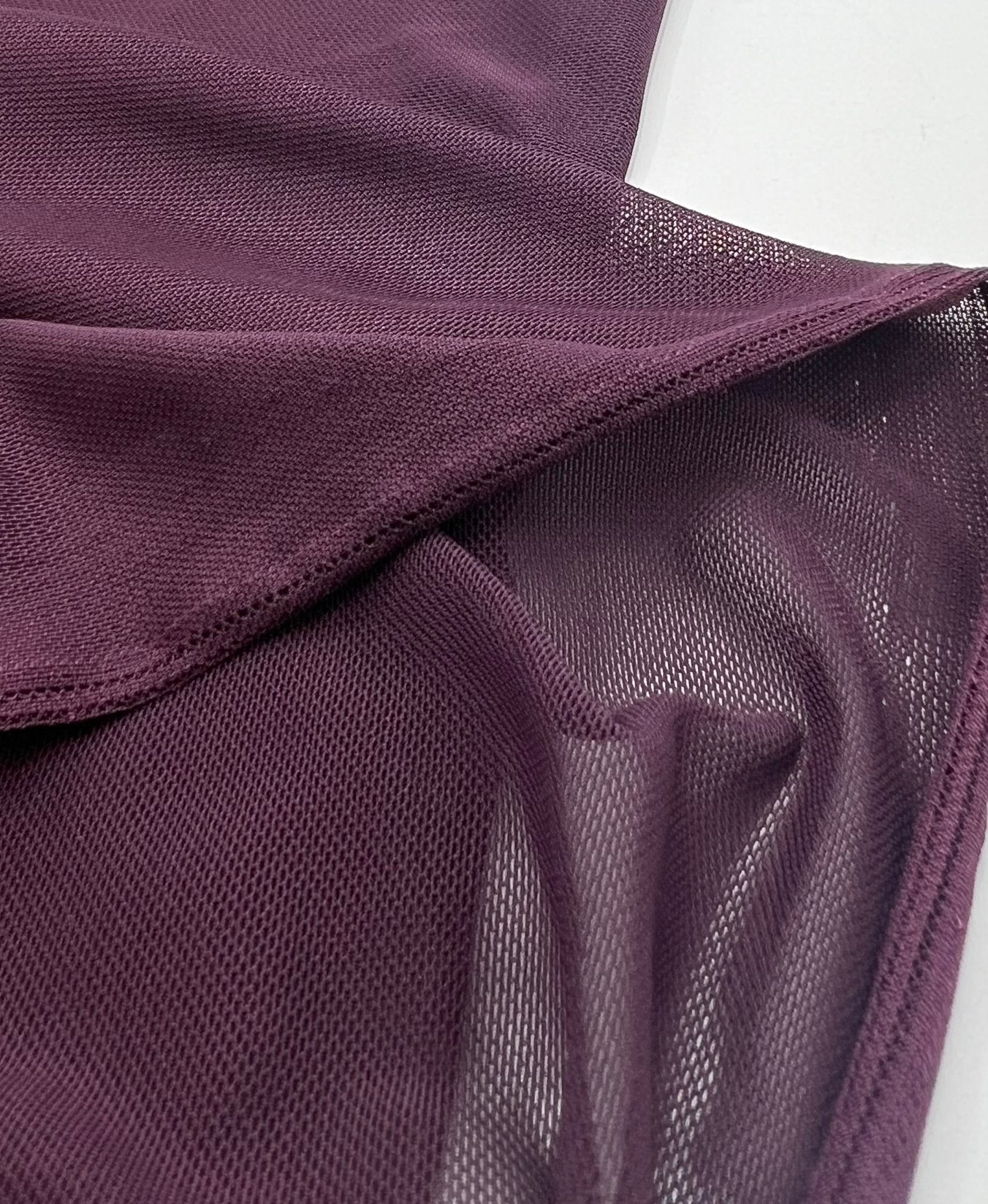 Plain Plum Mesh Fabric Stretch - T9 Fabrics