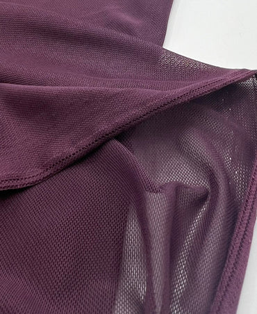 Plain Plum Mesh Fabric Stretch - T9 Fabrics
