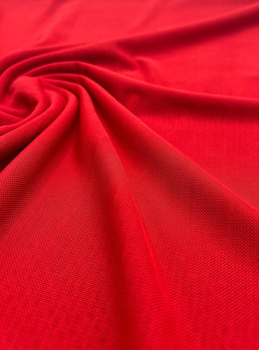 Plain Red Mesh Fabric Stretch - T9 Fabrics