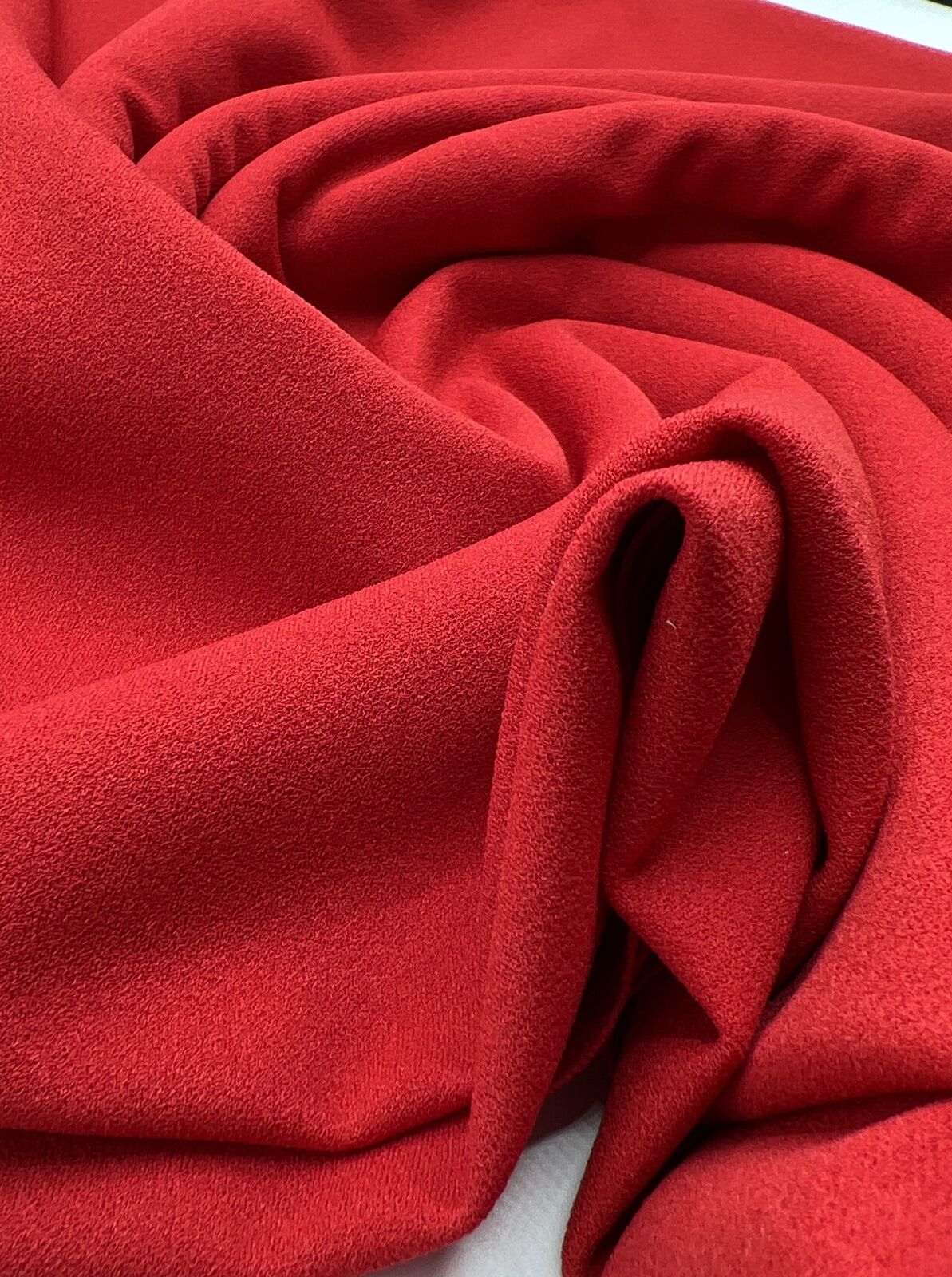 Plain Red Scuba Crepe Stretch Jersey Fabric 4 Way Stretch - T9 Fabrics