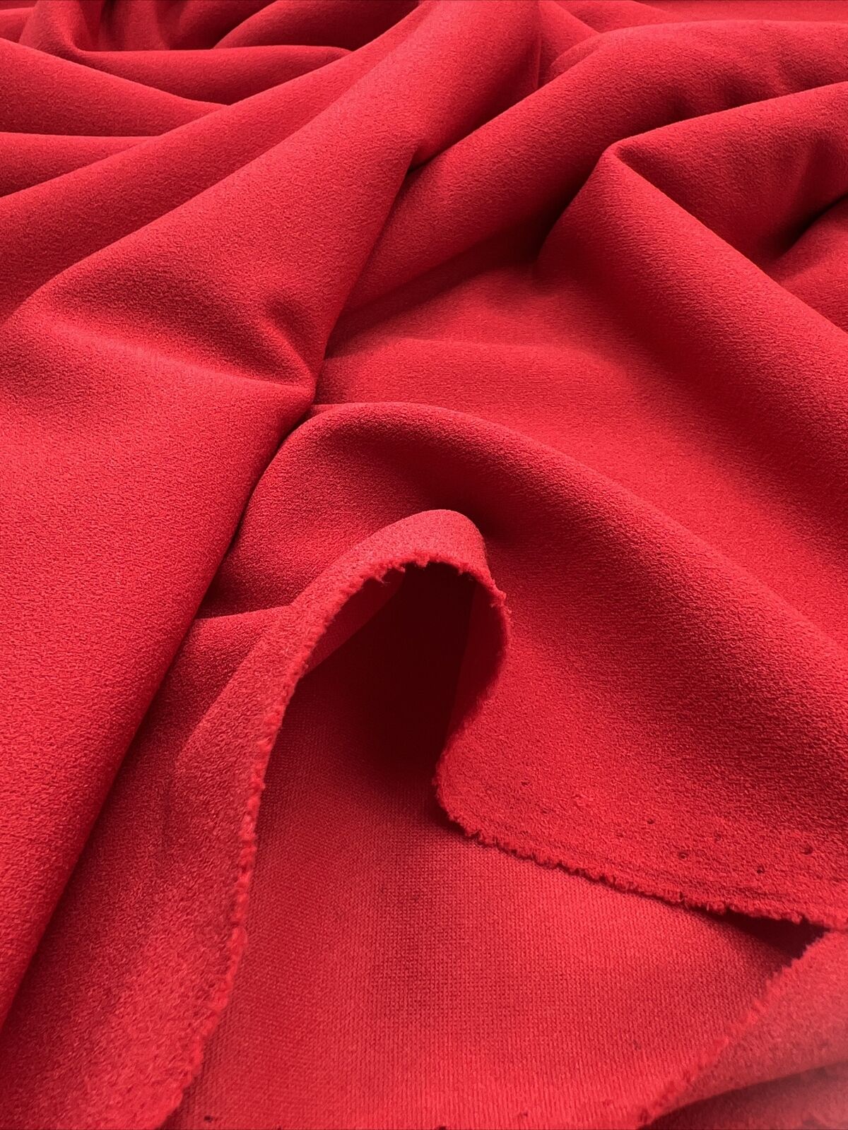 Plain Red Scuba Crepe Stretch Jersey Fabric 4 Way Stretch - T9 Fabrics