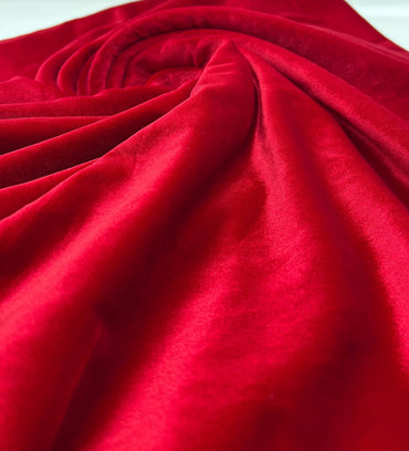 Plain Red Wine Velour Fabric - T9 Fabrics