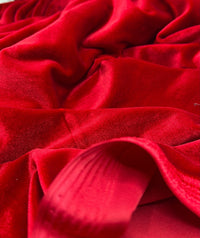 Plain Red Wine Velour Fabric - T9 Fabrics