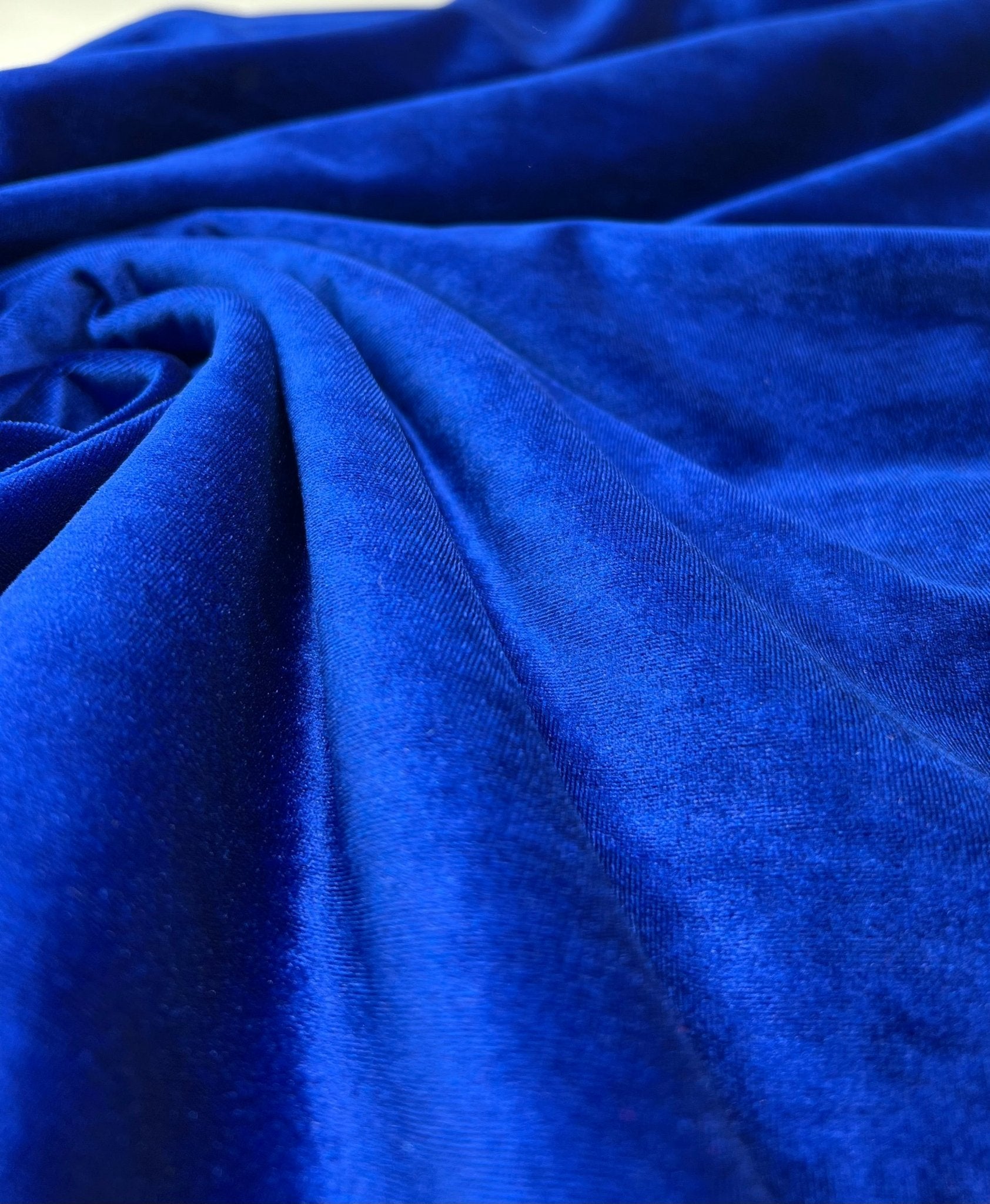 Plain Royal Blue Velour Fabric - T9 Fabrics