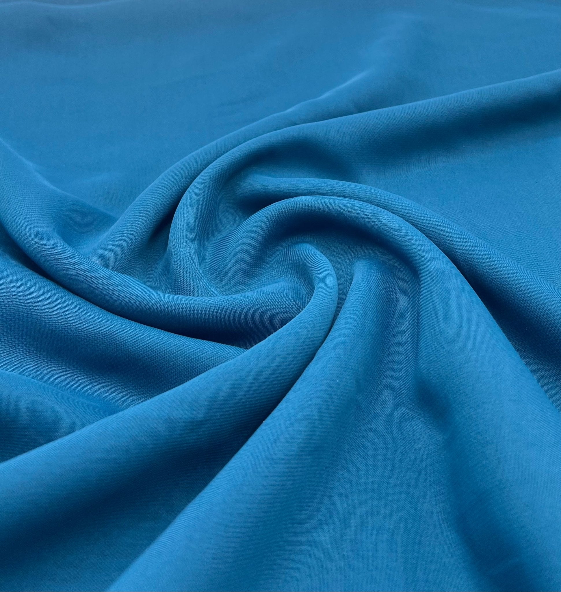 Plain Teal Blue Chiffon Sheer Dress Bridal Fabric - T9 Fabrics