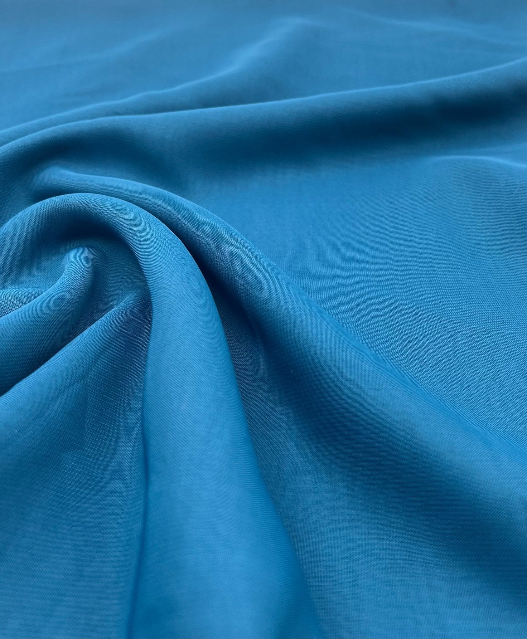 Plain Teal Blue Chiffon Sheer Dress Bridal Fabric - T9 Fabrics