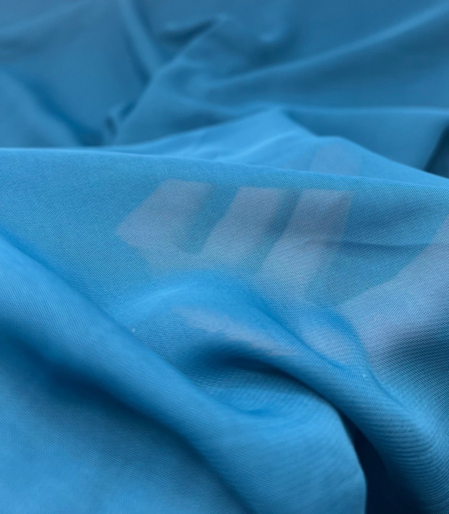 Plain Teal Blue Chiffon Sheer Dress Bridal Fabric - T9 Fabrics