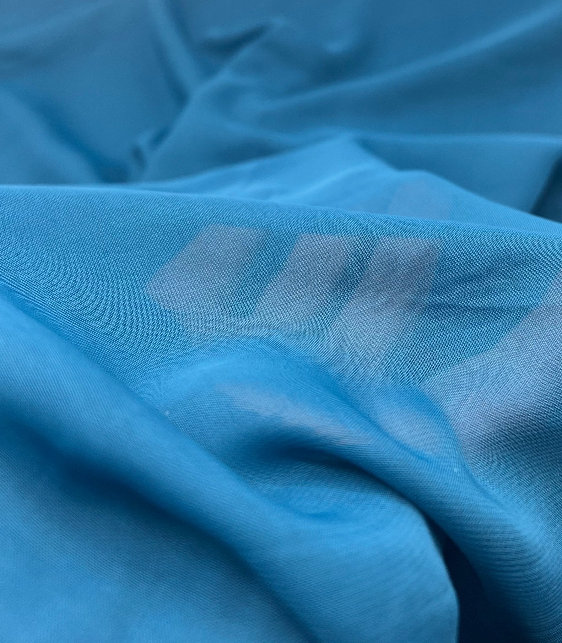Plain Teal Blue Chiffon Sheer Dress Bridal Fabric - T9 Fabrics