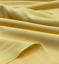 Plain Yellow Lemon Scuba Crepe Stretch Jersey Fabric 4 Way Stretch - T9 Fabrics
