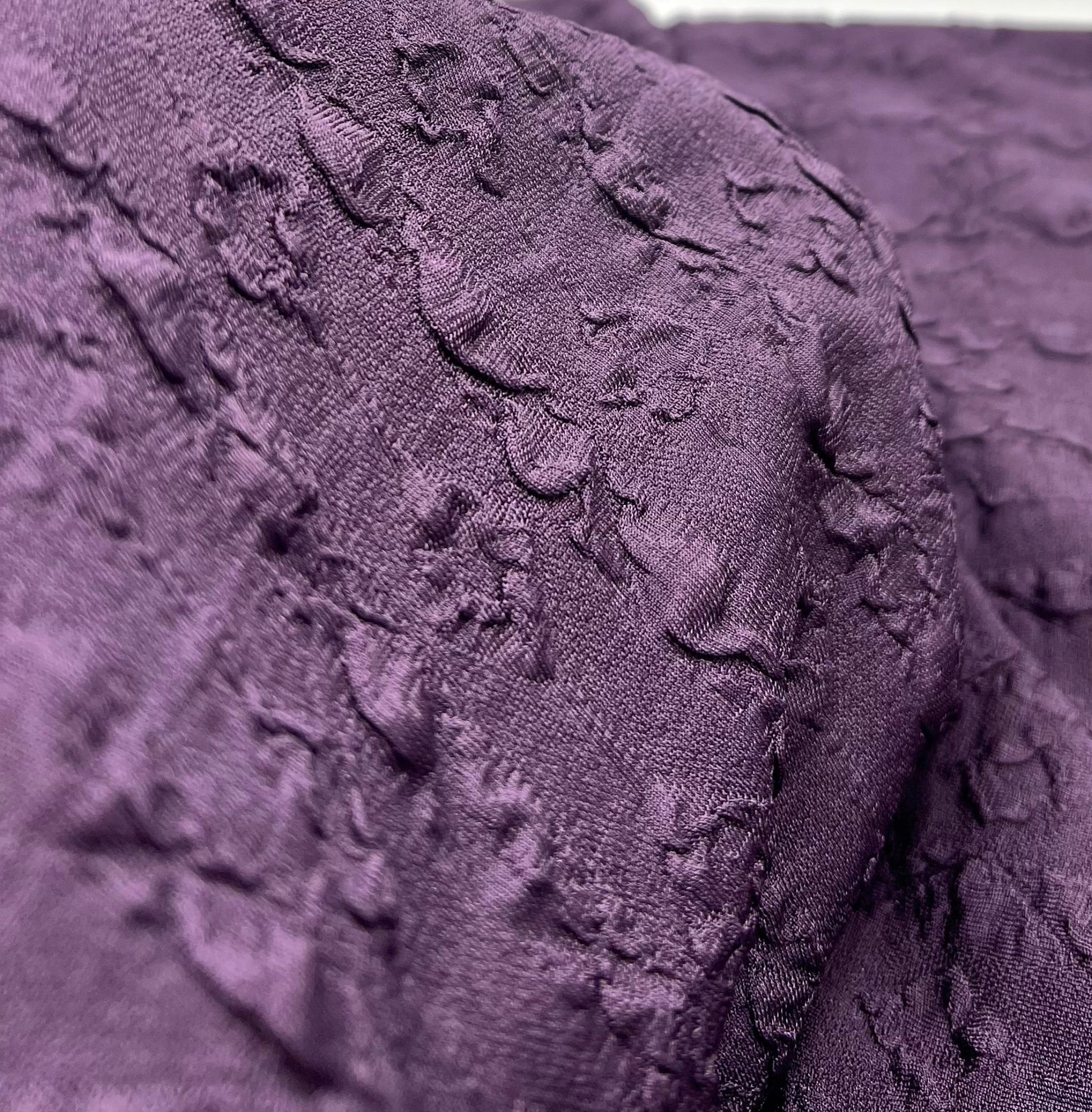 Plum Bubble Textured Jacquard Stretch Fabric - T9 Fabrics