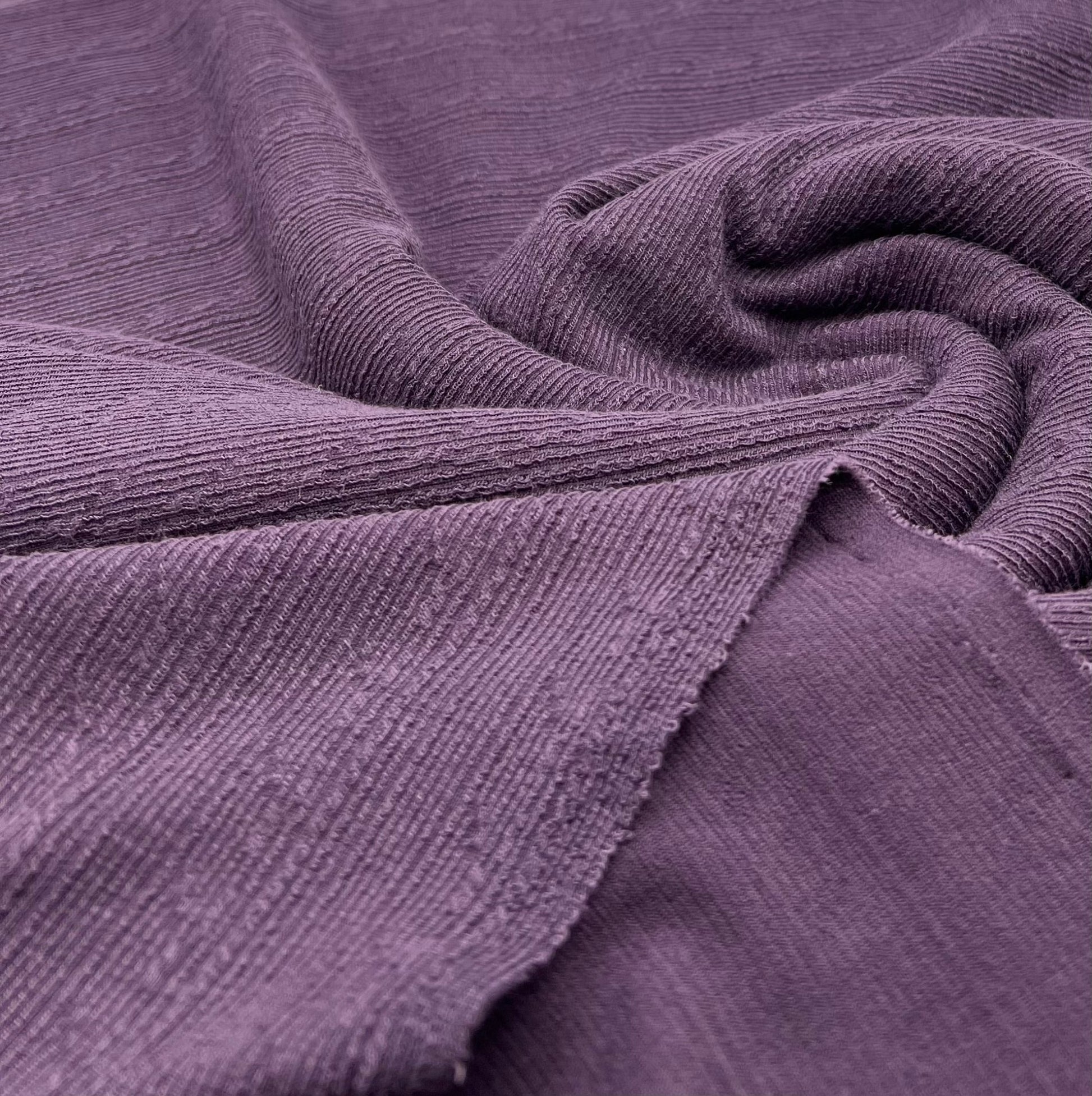 Plum Soft Striped Textured Stretch Fabric - T9 Fabrics