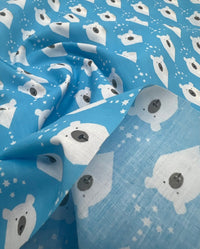 Polar Bear Printed Poly Cotton 90 GSM 80/20 44 Inch Non Stretch - T9 Fabrics