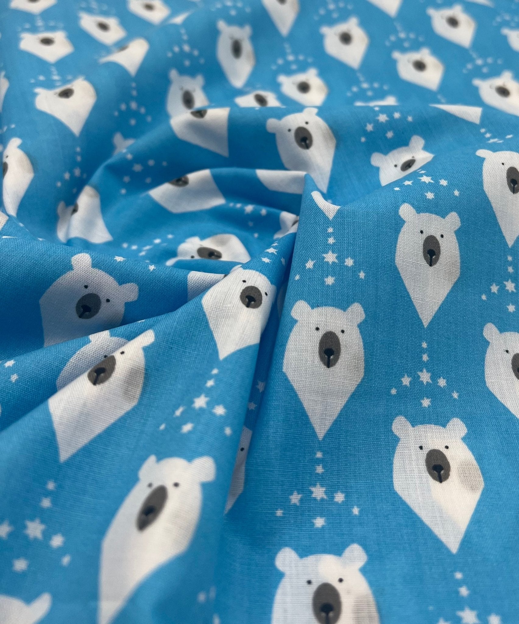 Polar Bear Printed Poly Cotton 90 GSM 80/20 44 Inch Non Stretch - T9 Fabrics