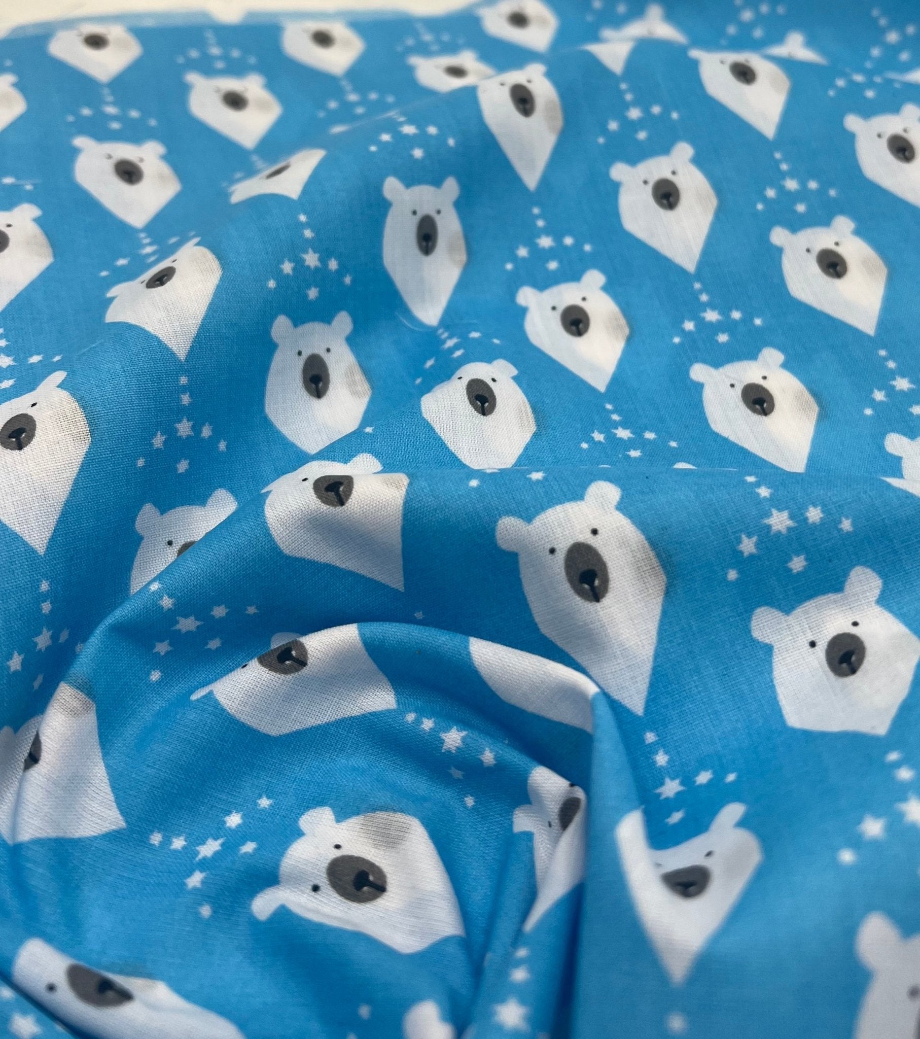 Polar Bear Printed Poly Cotton 90 GSM 80/20 44 Inch Non Stretch - T9 Fabrics