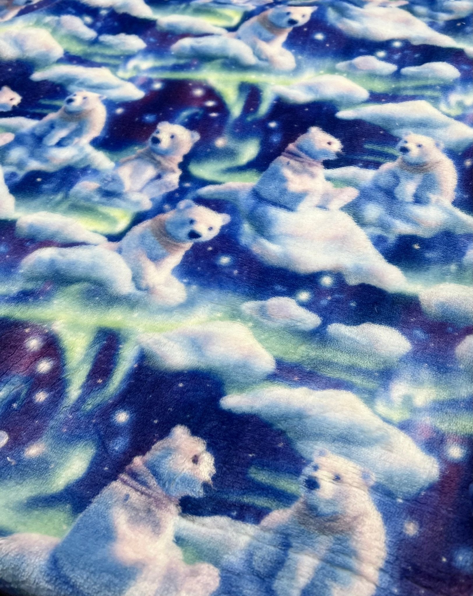 Polar Bears Cuddle Fleece Fabric Blanket Loungewear - T9 Fabrics