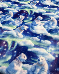Polar Bears Cuddle Fleece Fabric Blanket Loungewear - T9 Fabrics