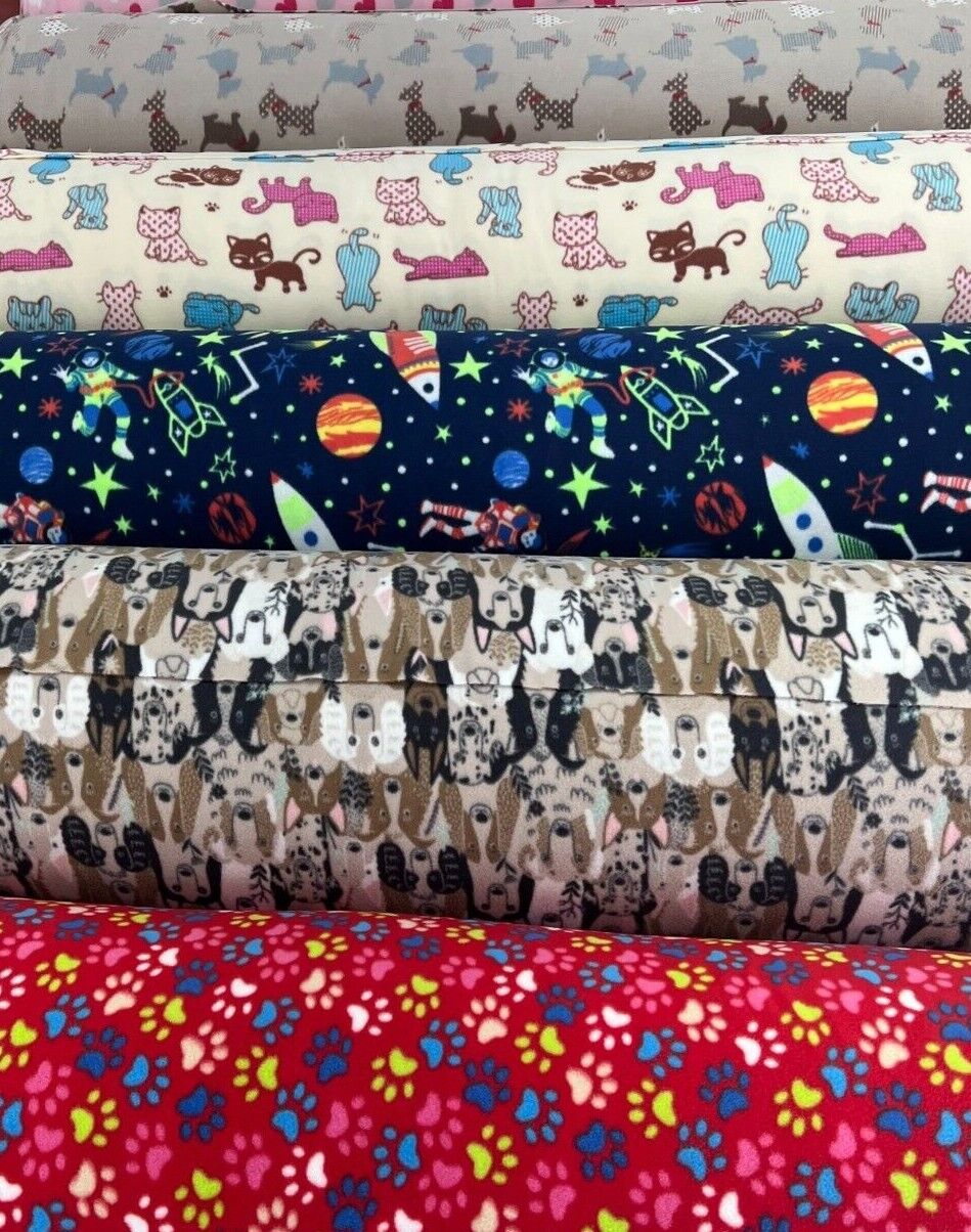 Printed Anti - Pil Polar Fleece Fabric (150cm Wide) Washable Blanket Loungewear - T9 Fabrics