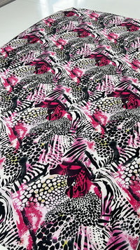 Purple Animal Mix Print Soft Touch 4 Way Stretch Fabric - T9 Fabrics