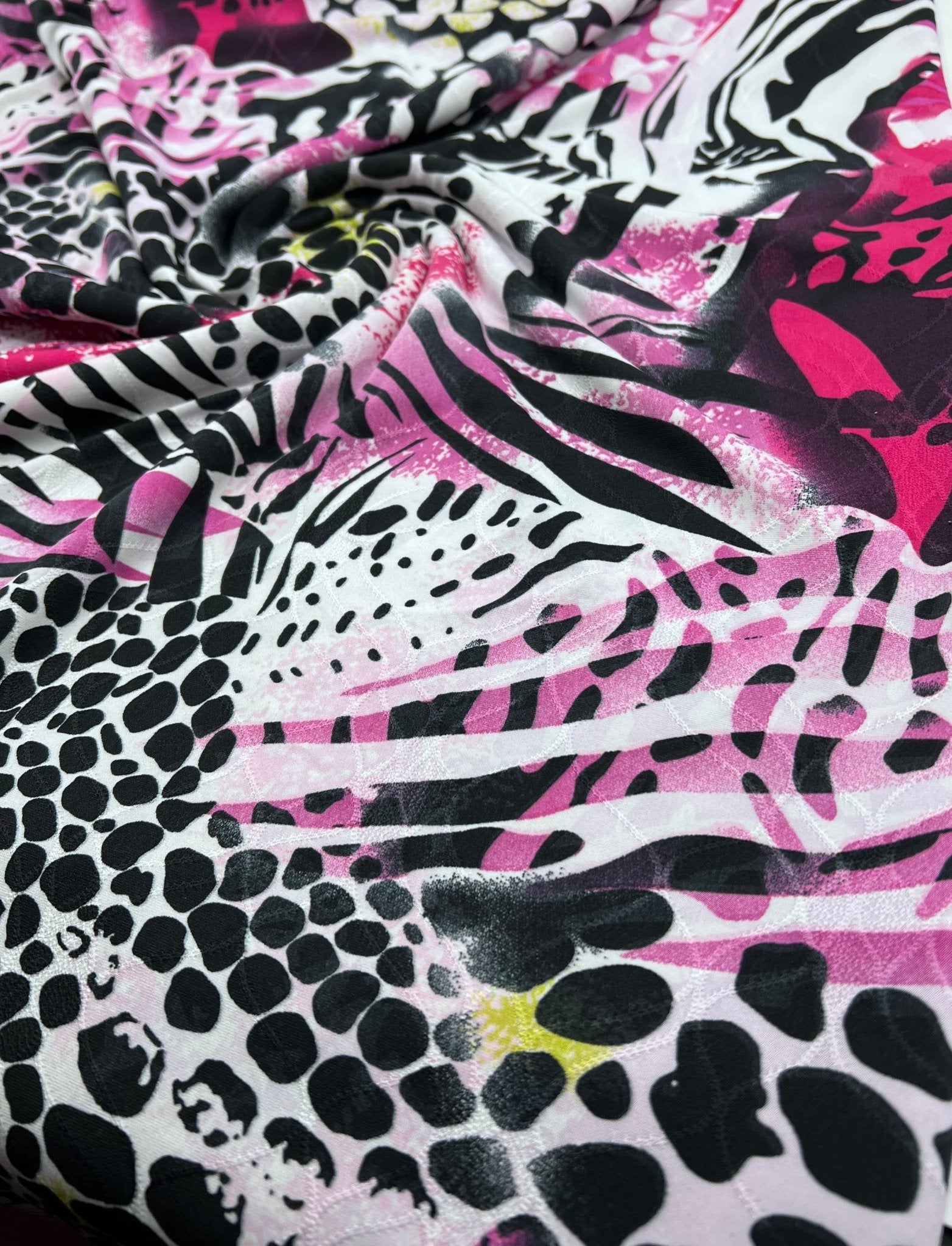 Purple Animal Mix Print Soft Touch 4 Way Stretch Fabric - T9 Fabrics