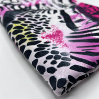 Purple Animal Mix Print Soft Touch 4 Way Stretch Fabric - T9 Fabrics