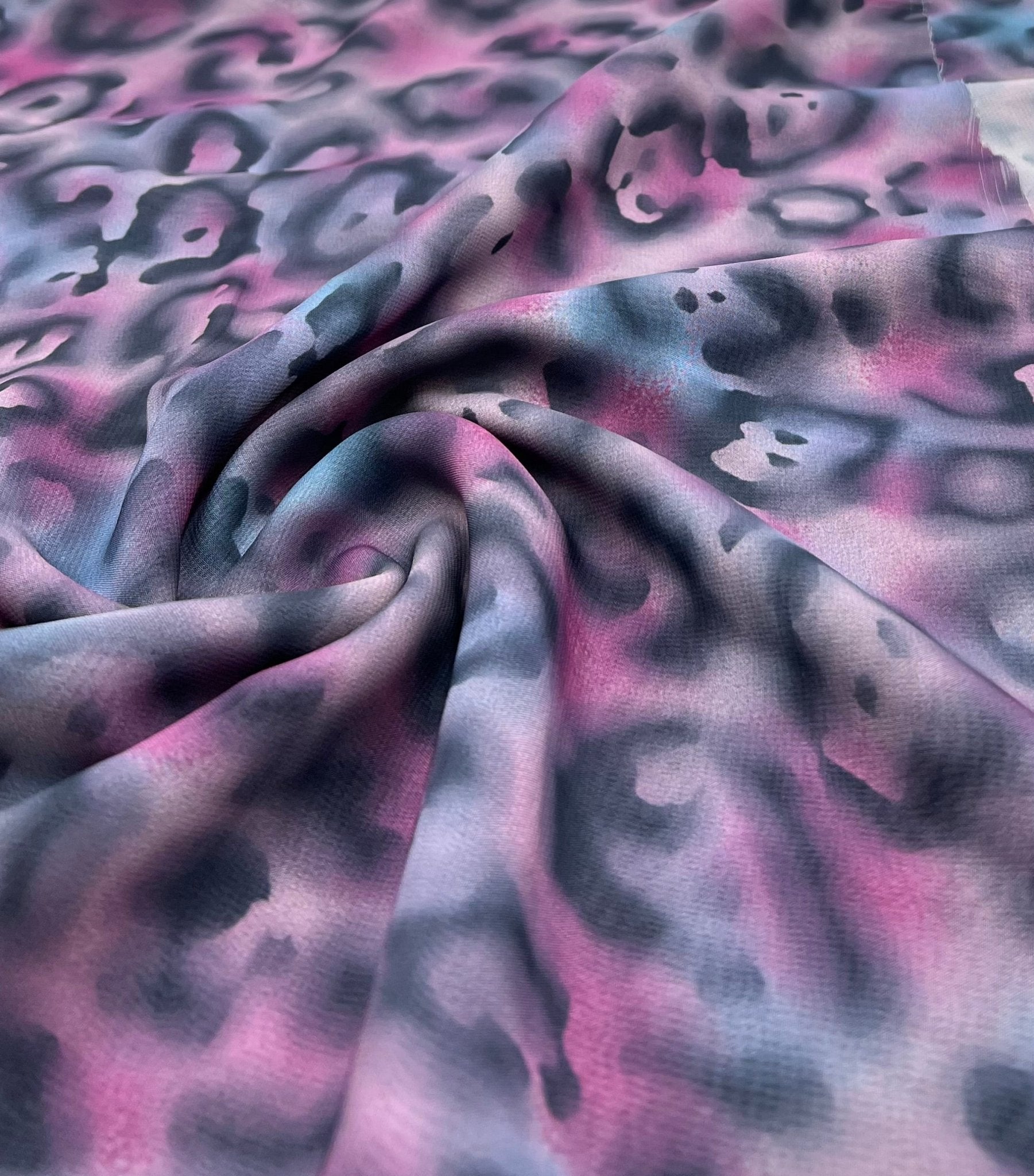 Purple Animal Mix Printed Chiffon Dress Fabric - T9 Fabrics