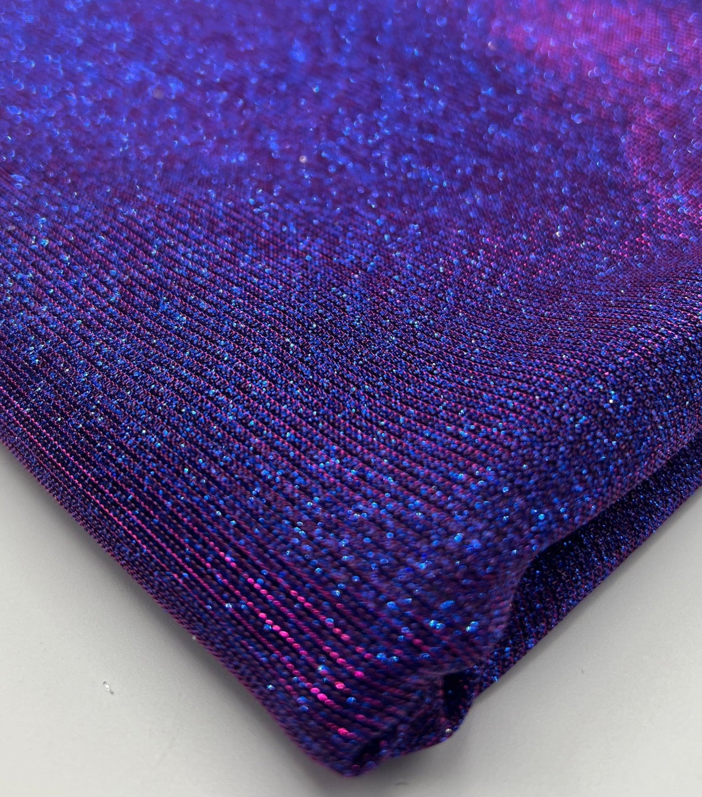 Purple Blue 2 Tone Glitter Detail Sparkle Metallic Stretch Knit Fabric - T9 Fabrics