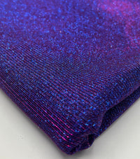 Purple Blue 2 Tone Glitter Detail Sparkle Metallic Stretch Knit Fabric - T9 Fabrics
