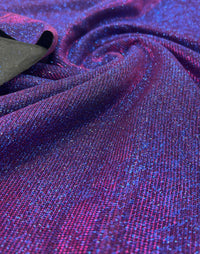 Purple Blue 2 Tone Glitter Detail Sparkle Metallic Stretch Knit Fabric - T9 Fabrics