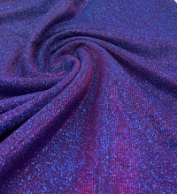 Purple Blue 2 Tone Glitter Detail Sparkle Metallic Stretch Knit Fabric - T9 Fabrics