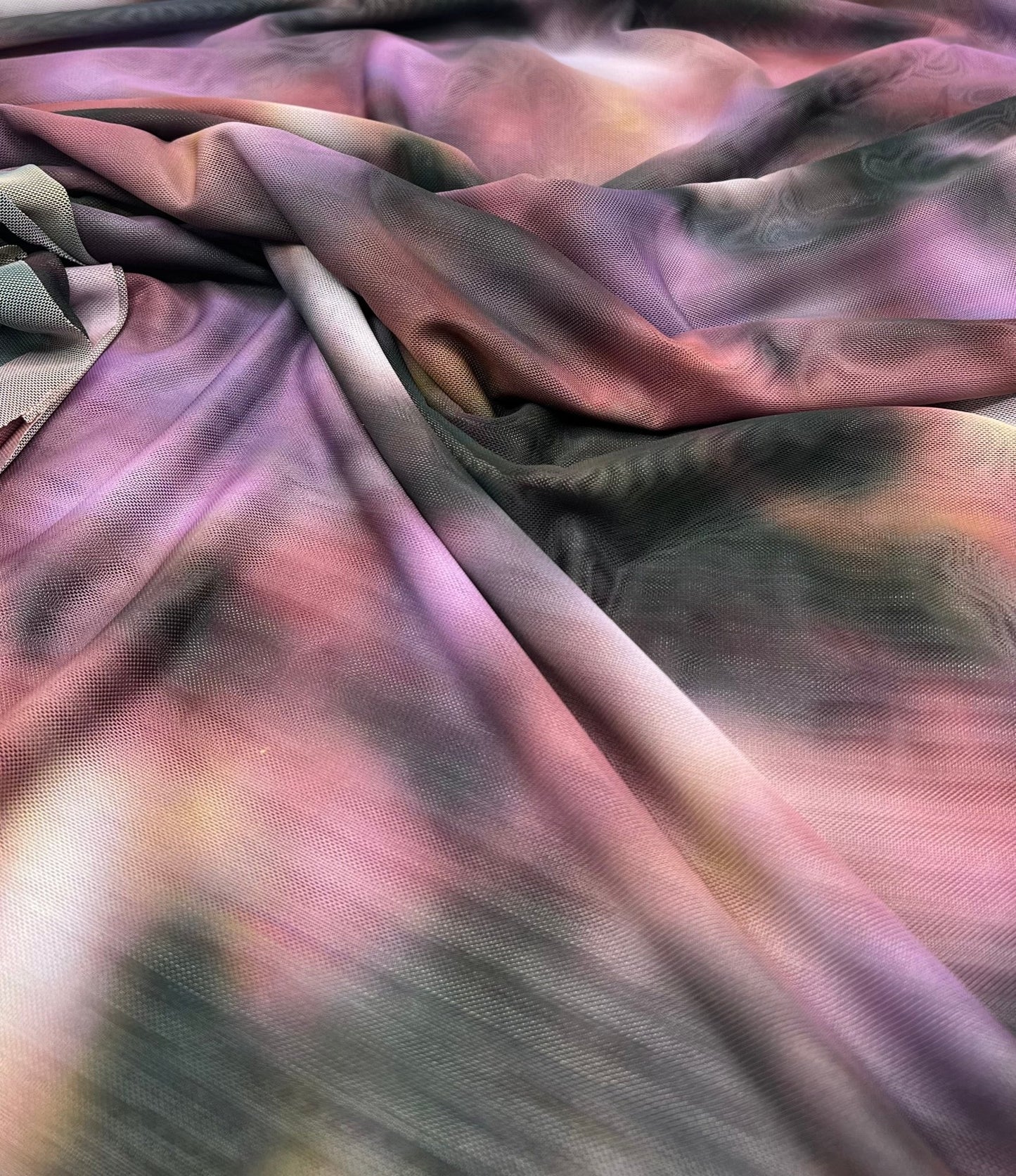 Purple Blur Mix Print Mesh Fabric Stretch - T9 Fabrics