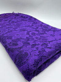 Purple Floral Lace Fabric Stretch - T9 Fabrics