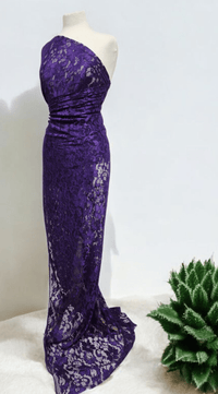 Purple Floral Lace Fabric Stretch - T9 Fabrics