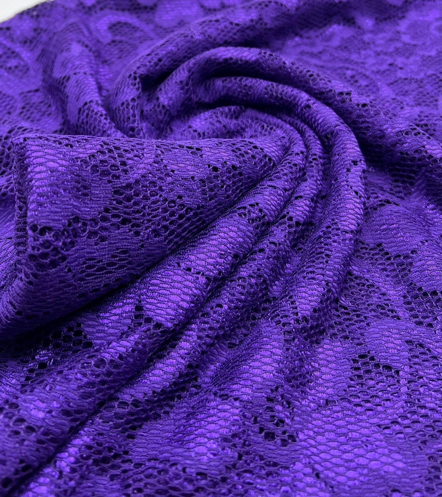 Purple Floral Lace Fabric Stretch - T9 Fabrics