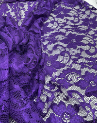 Purple Floral Lace Fabric Stretch - T9 Fabrics