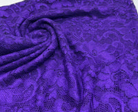 Purple Floral Lace Fabric Stretch - T9 Fabrics