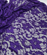 Purple Floral Lace Fabric Stretch - T9 Fabrics