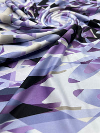 Purple Geo Print Soft Touch Stretch Fabric - T9 Fabrics