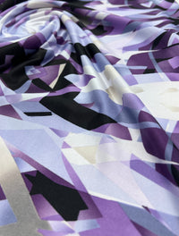 Purple Geo Print Soft Touch Stretch Fabric - T9 Fabrics