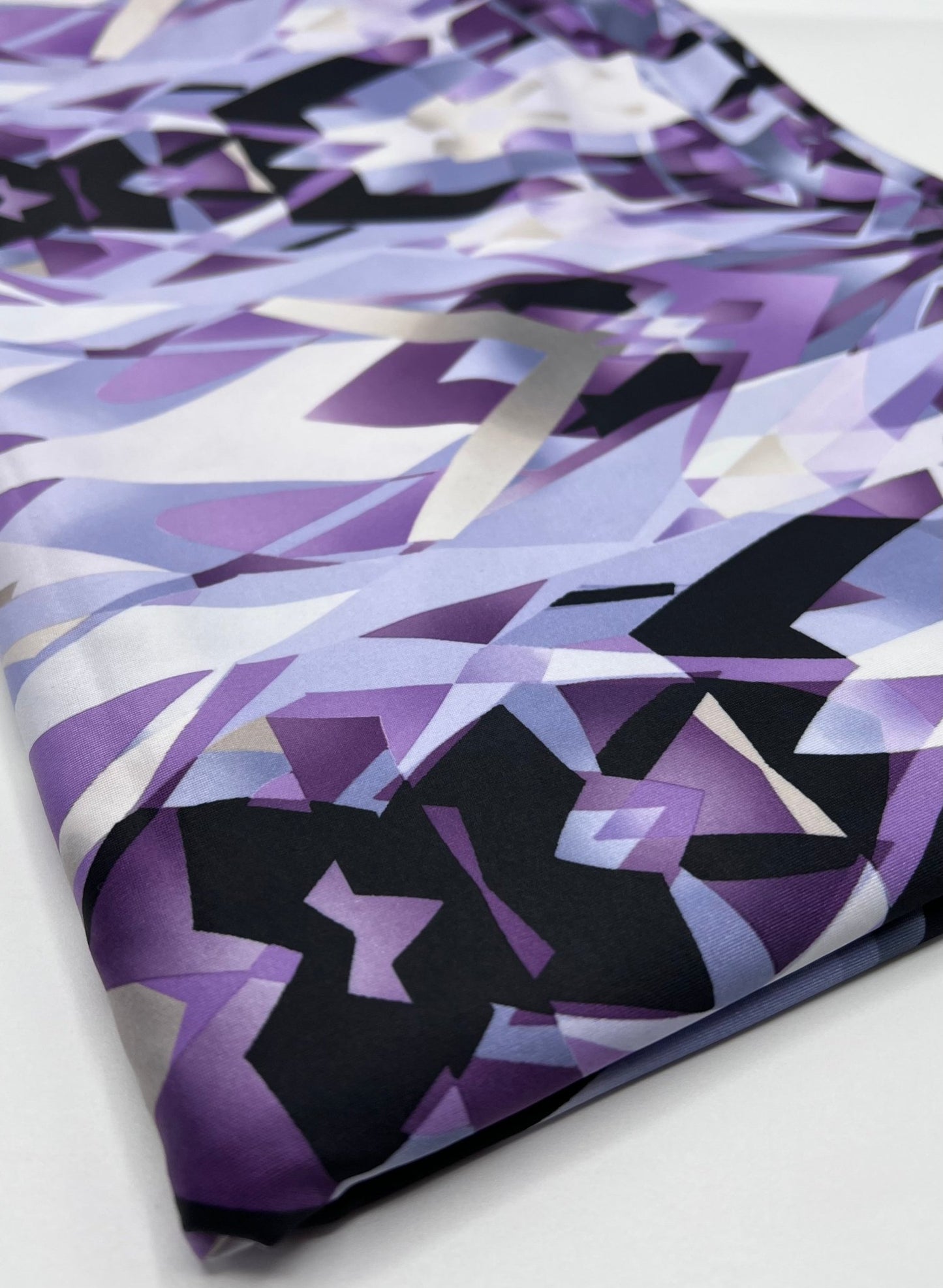 Purple Geo Print Soft Touch Stretch Fabric - T9 Fabrics