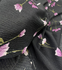 Purple Green Floral Tree Bark Stretch Dress Craft Fabric - T9 Fabrics