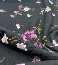 Purple Green Floral Tree Bark Stretch Dress Craft Fabric - T9 Fabrics