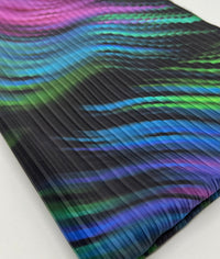 Purple Green Mix Plisse Pleated Stretch Fabric - T9 Fabrics