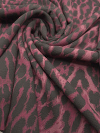 Purple Leopard Print Bubble Crepe Fabric - T9 Fabrics