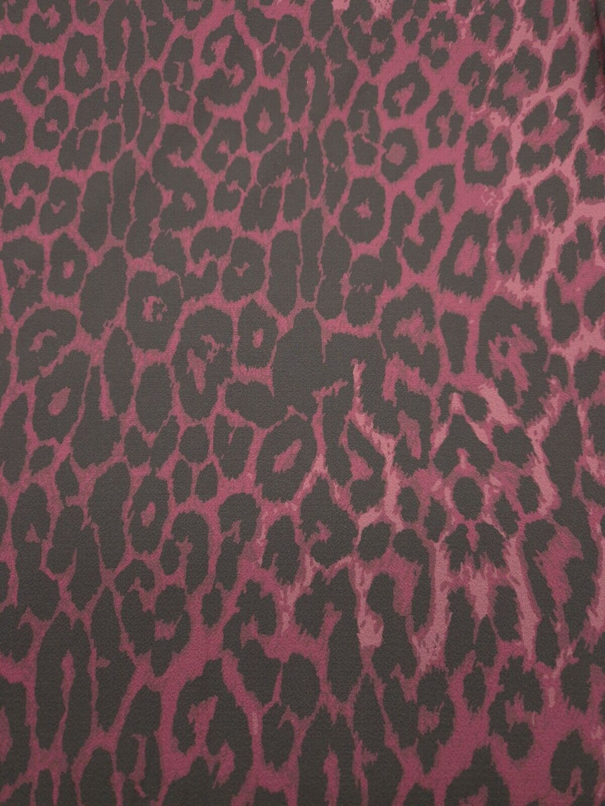 Purple Leopard Print Bubble Crepe Fabric - T9 Fabrics