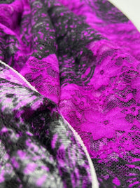 Purple Mix Floral Lace Fabric Stretch - T9 Fabrics