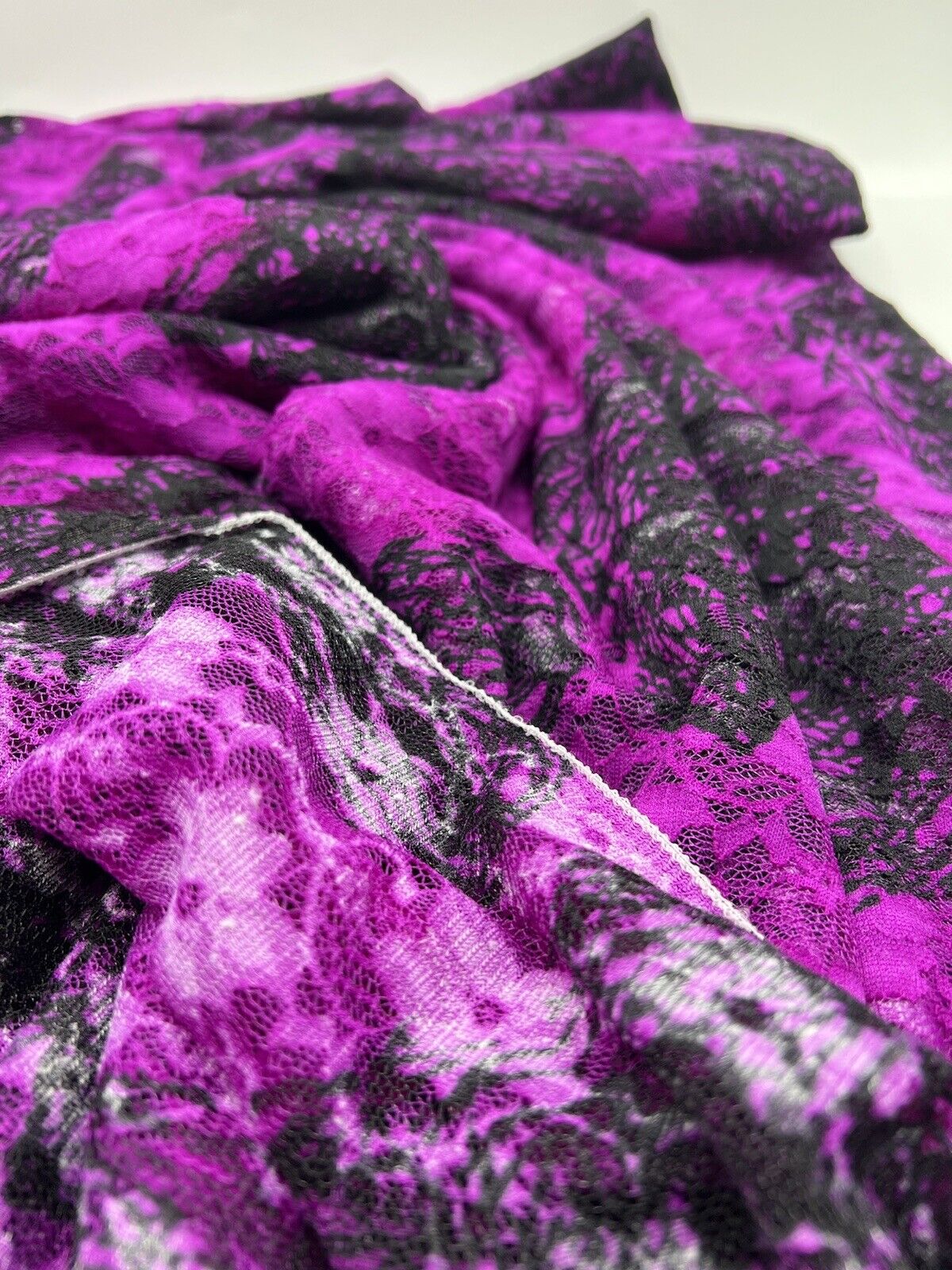 Purple Mix Floral Lace Fabric Stretch - T9 Fabrics