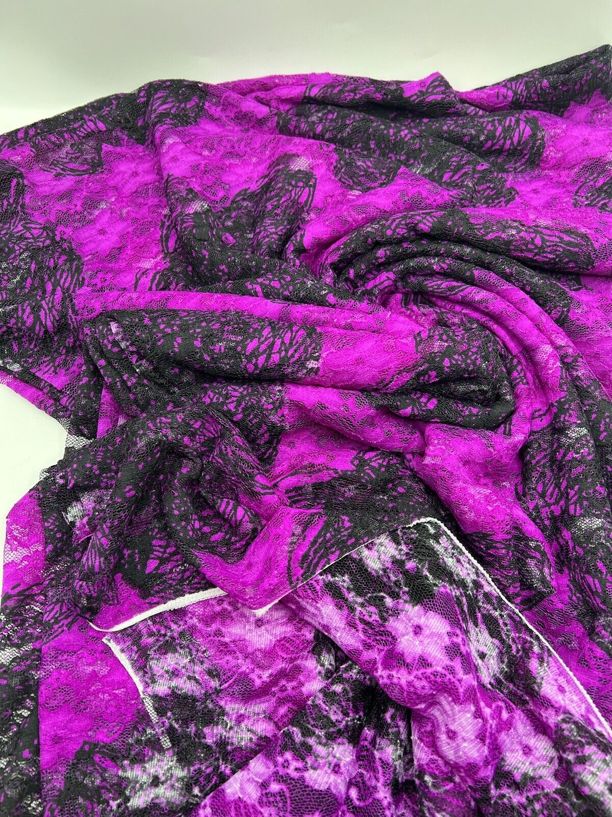 Purple Mix Floral Lace Fabric Stretch - T9 Fabrics