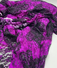 Purple Mix Floral Lace Fabric Stretch - T9 Fabrics